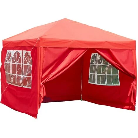 2.5x2.5m Pop Up Gazebo With Sides Outdoor Garden Heavy Duty Party Tent, Red 4 2.5x2.5m Pop Up Gazebo With Sides Outdoor Garden Heavy Duty Party Tent, Red - Image 2