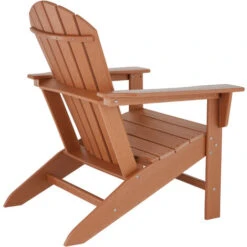 Garden Chair In Adirondack Design - Sun Lounger, Garden Lounger, Wood Sun Lounger - Brown -Outdoor Furniture Store 26683945 5