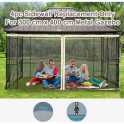 Outsunny Universal Replacement Gazebo Mesh Netting Screen Walls 302 Cm X 207 Cm -Outdoor Furniture Store 27950800 5