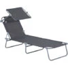 Outsunny Sun Bed Chairs Garden Lounger Recliner Reclining Folding Relaxer Beach Chair Patio Camping Grey -Outdoor Furniture Store 2817892 1