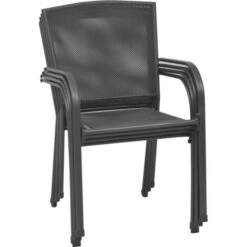 Outdoor Chairs 4 Pcs Mesh Design Anthracite Steel VidaXL -Outdoor Furniture Store 28188123 4