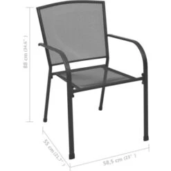 Outdoor Chairs 4 Pcs Mesh Design Anthracite Steel VidaXL -Outdoor Furniture Store 28188123 5