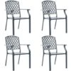 Outdoor Chairs 4 Pcs Mesh Design Steel Black VidaXL 2 Outdoor Chairs 4 Pcs Mesh Design Steel Black VidaXL -Outdoor Furniture Store 28188126 1