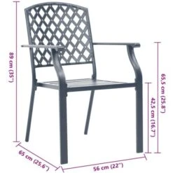 Outdoor Chairs 4 Pcs Mesh Design Steel Black VidaXL -Outdoor Furniture Store 28188126 3