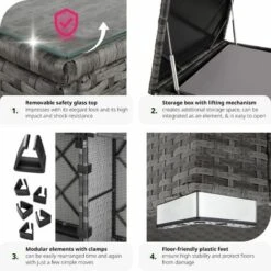 Garden Corner Sofa Set Pisa 5 Seats, 1 Table - Garden Sofa, Garden Corner Sofa, Rattan Sofa - Grey 11 Garden Corner Sofa Set Pisa 5 Seats, 1 Table - Garden Sofa, Garden Corner Sofa, Rattan Sofa - Grey -Outdoor Furniture Store 28296658 5