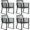 Garden Chairs 4 Pcs Rope Rattan Black VidaXL 1 Garden Chairs 4 Pcs Rope Rattan Black VidaXL -Outdoor Furniture Store 28365347 1