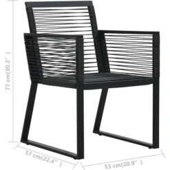 Garden Chairs 4 Pcs Rope Rattan Black VidaXL -Outdoor Furniture Store 28365347 3