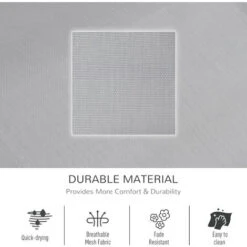 Outsunny Breathable Mesh Rocking Chair Outdoor Recliner W/ Headrest Grey -Outdoor Furniture Store 28424766 5