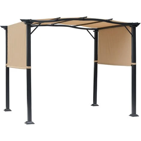 Outsunny Outdoor Retractable Gazebo Overhead Backyard Shade Sun Shelter Steel 3 Outsunny Outdoor Retractable Gazebo Overhead Backyard Shade Sun Shelter Steel