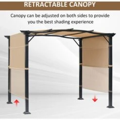 Outsunny Outdoor Retractable Gazebo Overhead Backyard Shade Sun Shelter Steel 10 Outsunny Outdoor Retractable Gazebo Overhead Backyard Shade Sun Shelter Steel -Outdoor Furniture Store 28424771 4