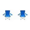 2 Blue & Black Folding Chair With Cup Holder -Outdoor Furniture Store 2860779 1