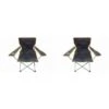 2 Black & Orange Folding Chair With Cup Holder -Outdoor Furniture Store 2861082 1