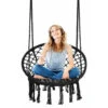 COSTWAY Outdoor & Indoor Hammock Chair, Hanging Cotton Rope Macrame Swing Chair 1 COSTWAY Outdoor & Indoor Hammock Chair, Hanging Cotton Rope Macrame Swing Chair -Outdoor Furniture Store 28637073 1