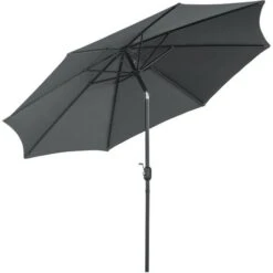 Outsunny 3(m) Patio Umbrella Outdoor Sunshade Canopy W/ Tilt & Crank Dark Grey