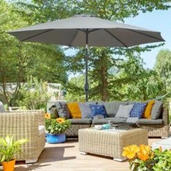 Outsunny 3(m) Patio Umbrella Outdoor Sunshade Canopy W/ Tilt & Crank Dark Grey 9 Outsunny 3(m) Patio Umbrella Outdoor Sunshade Canopy W/ Tilt & Crank Dark Grey -Outdoor Furniture Store 28678227 3