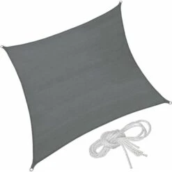 Sun Shade Sail Square, Grey - Garden Sun Shade, Garden Sail Shade, Sun Canopy - 300 X 300 Cm