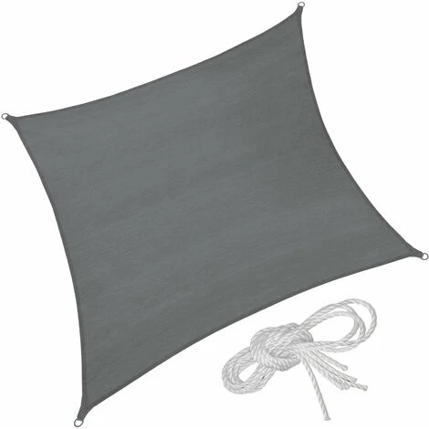 Sun Shade Sail Square, Grey - Garden Sun Shade, Garden Sail Shade, Sun Canopy - 300 X 300 Cm 3 Sun Shade Sail Square, Grey - Garden Sun Shade, Garden Sail Shade, Sun Canopy - 300 X 300 Cm