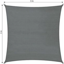 Sun Shade Sail Square, Grey - Garden Sun Shade, Garden Sail Shade, Sun Canopy - 300 X 300 Cm 9 Sun Shade Sail Square, Grey - Garden Sun Shade, Garden Sail Shade, Sun Canopy - 300 X 300 Cm -Outdoor Furniture Store 28720131 4