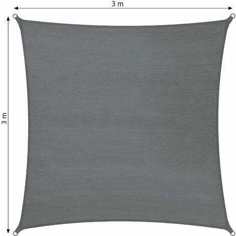 Sun Shade Sail Square, Grey - Garden Sun Shade, Garden Sail Shade, Sun Canopy - 300 X 300 Cm 6 Sun Shade Sail Square, Grey - Garden Sun Shade, Garden Sail Shade, Sun Canopy - 300 X 300 Cm - Image 4