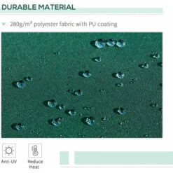 Outsunny Manual Retractable Awning Garden Shelter Canopy Green -Outdoor Furniture Store 28720279 4