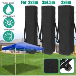 Canopy Tent Gazebo Anti-UV Waterproof Polyester Carry Storage Bag 140X34X34CM Black -Outdoor Furniture Store 28912685 3