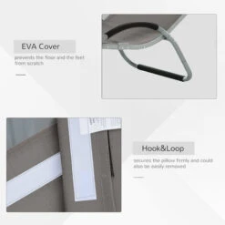 Outsunny Sun Lounge Recliner Lounge Chair Design Ergonomic W/ Pillow Khaki -Outdoor Furniture Store 28958753 5