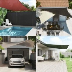 Sunshade Sail 160 G/m² Cream 4x4 M HDPE VidaXL -Outdoor Furniture Store 29036646 4