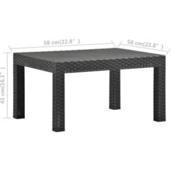 Garden Table Anthracite 58x58x41 Cm PP Rattan VidaXL 9 Garden Table Anthracite 58x58x41 Cm PP Rattan VidaXL -Outdoor Furniture Store 29111418 3