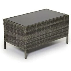 Evre Rattan Garden Furniture Set Patio Conservatory Indoor Outdoor 4 Piece Set Table Chair Sofa (Grey) -Outdoor Furniture Store 29141441 3