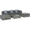 Outsunny 6 Pieces Rattan Furniture Set Conservatory Sofa Deluxe Wicker Garden Grey 2 Outsunny 6 Pieces Rattan Furniture Set Conservatory Sofa Deluxe Wicker Garden Grey -Outdoor Furniture Store 29218375 1