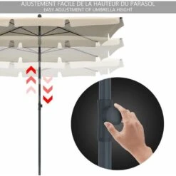 VOUNOT Garden Parasol, Tilt Balcony Umbrella, Sun Shade For Outdoor, Garden, Balcony, Patio, Beach, 2 X 1.25m, With Cover,Beige -Outdoor Furniture Store 29308808 3