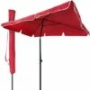 VOUNOT Garden Parasol, Tilt Balcony Umbrella, Sun Shade For Outdoor, Garden, Balcony, Patio, Beach, 2 X 1.25m, With Cover,Red