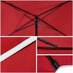 VOUNOT Garden Parasol, Tilt Balcony Umbrella, Sun Shade For Outdoor, Garden, Balcony, Patio, Beach, 2 X 1.25m, With Cover,Red -Outdoor Furniture Store 29308809 4