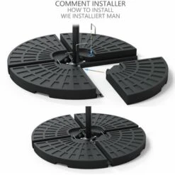 VOUNOT Umbrella Base Stand For Cantilever And Banana Parasol Base Weight, 52L/100kg -Outdoor Furniture Store 29308812 4