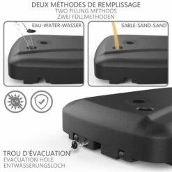 VOUNOT Umbrella Base Stand For Cantilever And Banana Parasol Base Weight, 60L/100kg 9 VOUNOT Umbrella Base Stand For Cantilever And Banana Parasol Base Weight, 60L/100kg -Outdoor Furniture Store 29308813 3