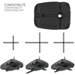 VOUNOT Umbrella Base Stand For Cantilever And Banana Parasol Base Weight, 60L/100kg 10 VOUNOT Umbrella Base Stand For Cantilever And Banana Parasol Base Weight, 60L/100kg -Outdoor Furniture Store 29308813 4