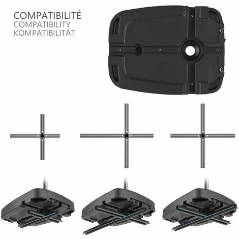 VOUNOT Umbrella Base Stand For Cantilever And Banana Parasol Base Weight, 60L/100kg 6 VOUNOT Umbrella Base Stand For Cantilever And Banana Parasol Base Weight, 60L/100kg - Image 4