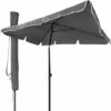 VOUNOT Garden Parasol, Tilt Balcony Umbrella, Sun Shade For Outdoor, Garden, Balcony, Patio, Beach, 2 X 1.25m, With Cover,Grey