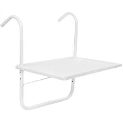 PrimeMatik - Rectangular Polypropylene Table For Balcony 52x40cm White