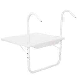 PrimeMatik - Rectangular Polypropylene Table For Balcony 52x40cm White -Outdoor Furniture Store 29346801 4