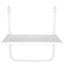 PrimeMatik - Rectangular Polypropylene Table For Balcony 52x40cm White -Outdoor Furniture Store 29346801 5