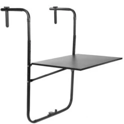 PrimeMatik - Metal Folding Table For Balcony 60x40cm Black