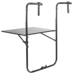 PrimeMatik - Metal Folding Table For Balcony 60x40cm Black -Outdoor Furniture Store 29346807 4