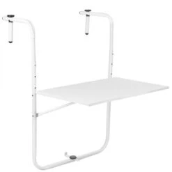 PrimeMatik - Metal Folding Table For Balcony 60x40cm White