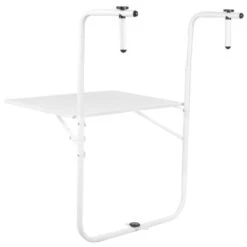 PrimeMatik - Metal Folding Table For Balcony 60x40cm White -Outdoor Furniture Store 29363009 4