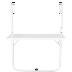 PrimeMatik - Metal Folding Table For Balcony 60x40cm White -Outdoor Furniture Store 29363009 5