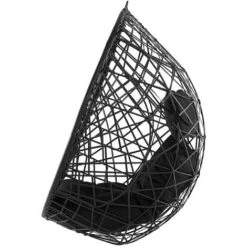 Wicker Hanging Egg Chair Without Stand Swing Seat Black PE Rattan Alatri 10 Wicker Hanging Egg Chair Without Stand Swing Seat Black PE Rattan Alatri -Outdoor Furniture Store 29441169 4