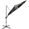 Outsunny Cantilever Parasol Adjustable Garden Sun Umbrella W/ LED Solar Light Dark Grey 1 Outsunny Cantilever Parasol Adjustable Garden Sun Umbrella W/ LED Solar Light Dark Grey -Outdoor Furniture Store 29492051 1