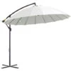 Outsunny 3(m) Cantilever Shanghai Parasol W/ Crank Handle, Cross Base Off-White -Outdoor Furniture Store 29679812 1