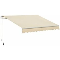 Outsunny 3.5x2.5m Manual Awning Window Door Sun Weather Shade W/ Handle Beige